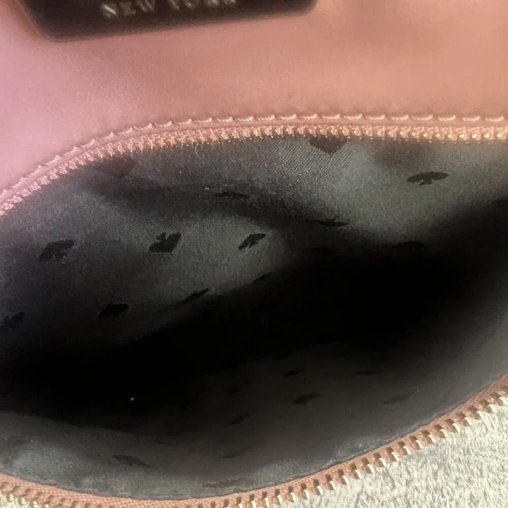 Kate Spade New York Dawn Flat Nylon and Leather Pink and Black Crossbody Bag - Picture 4 of 15